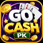 Go Cash PK Game feature image with colorful logo, gold coins, playing cards, and modern mobile gaming app design